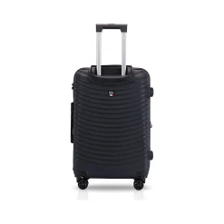 TUCCI Italy FLETTERE 22.8" Hardside Carry-On Suitcase, 8-Wheeled Spinner, Black (T0281-20in-BLK)