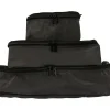 TUCCI 3-Piece Fabric Packing Cube Set, Water Resistant, Black (T0553-BLK)