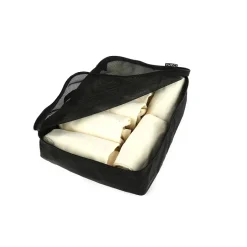 TUCCI 3-Piece Fabric Packing Cube Set, Water Resistant, Black (T0553-BLK)