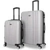 TUCCI 2-Piece Hardside Spinner Carry-On Luggage Set, TSA Checkpoint Friendly, Silver (S0536-02PC-SLV)