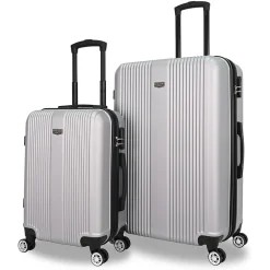 TUCCI 2-Piece Hardside Spinner Carry-On Luggage Set, TSA Checkpoint Friendly, Silver (S0536-02PC-SLV)