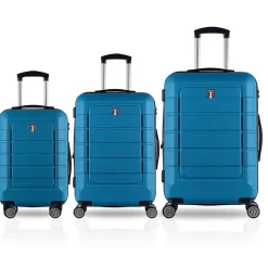 TUCCI 3-Piece Hardside Spinner Carry-On Luggage Set, TSA Checkpoint Friendly, Blue (T0273-03PC-BLU)