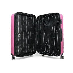 TUCCI 4-Piece Hardside Spinner Carry-On Luggage Set, TSA Checkpoint Friendly, Fushcia (T0533-04PC-FUSH)