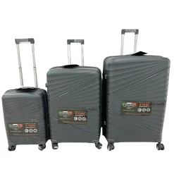 TUCCI 3-Piece Hardside Spinner Carry-On Luggage Set, TSA Checkpoint Friendly (S0582-03PC-DGR)