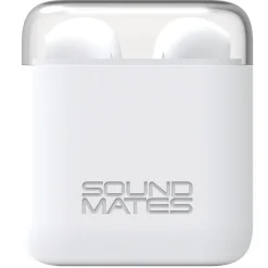 Tzumi SoundMates Wireless Bluetooth Earbuds with Protective Charging Case, White (5761)
