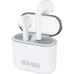 Tzumi SoundMates Wireless Bluetooth Earbuds with Protective Charging Case, White (5761)