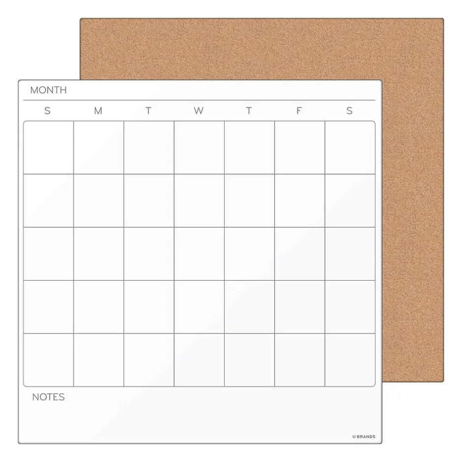 Sale Cork & Steel Combo Dry-Erase & Bulletin Board, Frameless, 1.17' x 1.17' (3889U00-01) Dry Erase