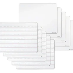 Best Double Sided Dry Erase Student Boards, Ruled and Plain, 12" x 9", 10/Pack (483U00-01) Dry Erase