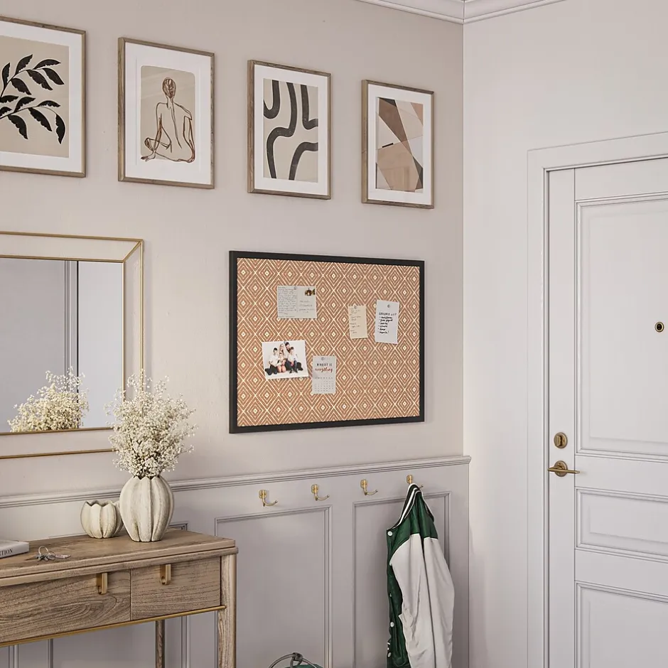 Outlet Fashion Cork Bulletin Board, Black Frame, 3' x 2' (2884U00-01) Bulletin