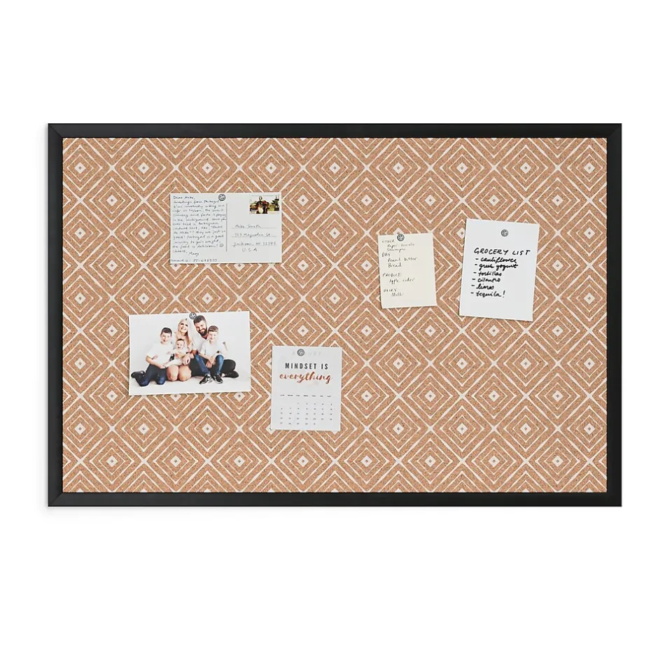 Outlet Fashion Cork Bulletin Board, Black Frame, 3' x 2' (2884U00-01) Bulletin
