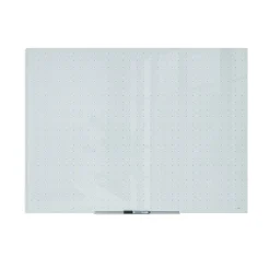 Best Floating Glass Ghost Grid Dry Erase Board, Frameless, 4' x 3' (2799U00-01) Dry Erase
