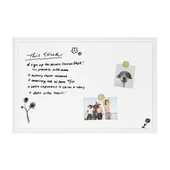 Outlet Magnetic Dry Erase Whiteboard, White Decor Frame, 30
