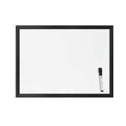 New Magnetic Dry Erase Whiteboard, Black MDF Frame, 23" x 17" (307U00-01) Dry Erase