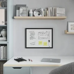 New Magnetic Dry Erase Whiteboard, Black MDF Frame, 23