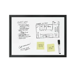 New Magnetic Dry Erase Whiteboard, Black MDF Frame, 23