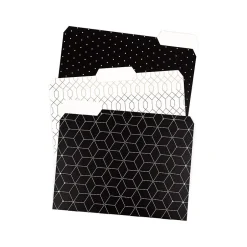 U Brands Modern Classic Fashion File Folders, 3-Tab, Letter Size, Assorted Colors, 12/Pack (3236U06-24) Hot