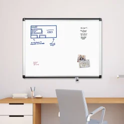New PINIT Steel Dry-Erase Whiteboard, Aluminum Frame, 4' x 3' (2807U00-01) Dry Erase