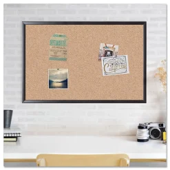Best Self-Healing Cork Bulletin Board, 35" x 23", Black Finish (00301AANNN) Bulletin