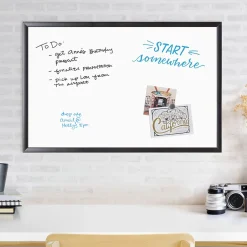 Hot Steel Dry-Erase Whiteboard, Wood Frame, 2' x 3' (311U00-01) Dry Erase