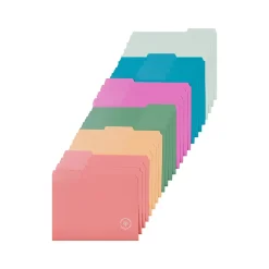 U Brands U-Eco File Folder, 1/3-Cut Tab, Letter Size, Assorted Colors, 24/Pack (6597U01-12) Clearance
