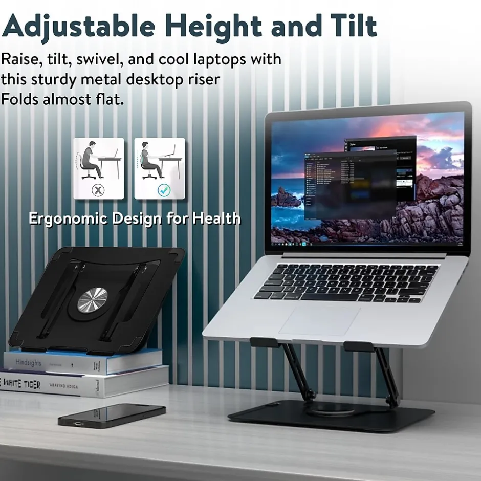 Uncaged Ergonomics 10.2" x 10" Metal Swivel Laptop Stand 2.0, (SLS-)