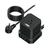 Surge Protectors & Power Strips<Uncaged Ergonomics Cube 5-Outlet 4-USB Port Surge Protector, 10', Black (PC-b-c)