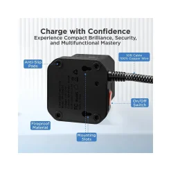 Surge Protectors & Power Strips<Uncaged Ergonomics Cube 5-Outlet 4-USB Port Surge Protector, 10', Black (PC-b-c)