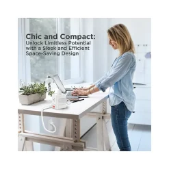 Surge Protectors & Power Strips<Uncaged Ergonomics Cube 5-Outlet 4-USB Port Surge Protector, 10', White (PC-w-c)