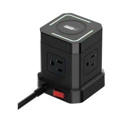 Surge Protectors & Power Strips<Uncaged Ergonomics Cube 4-Outlet 4-USB Port Surge Protector, 10', Black (WC-10-b)