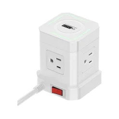Surge Protectors & Power Strips<Uncaged Ergonomics Cube 4-Outlet 4-USB Port Surge Protector, 10', White (WC-10-w)