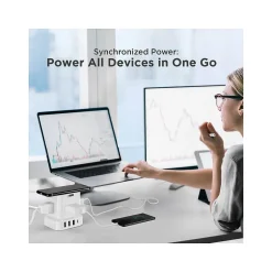 Surge Protectors & Power Strips<Uncaged Ergonomics Cube 4-Outlet 4-USB Port Surge Protector, 10', White (WC-10-w)