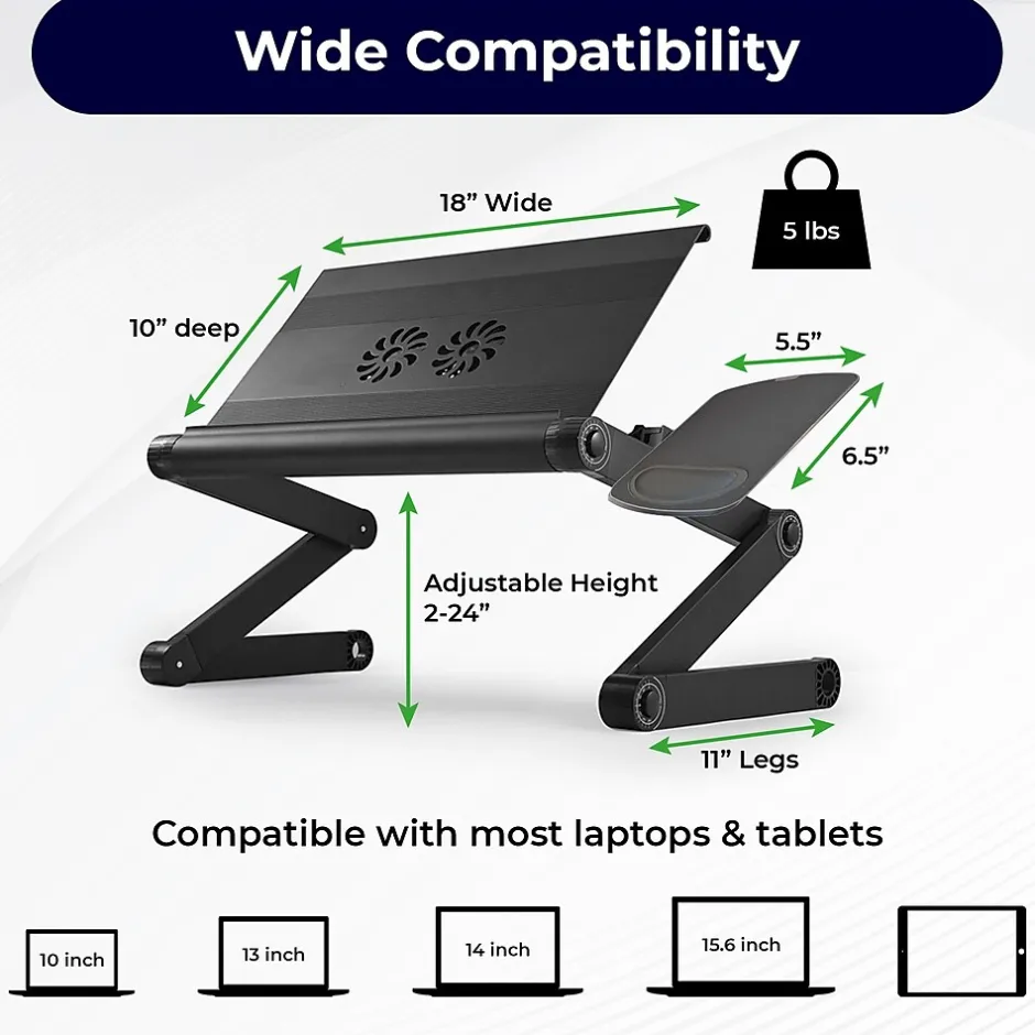 Uncaged Ergonomics WorkEZ Cool Laptop Riser, Black (WECB)