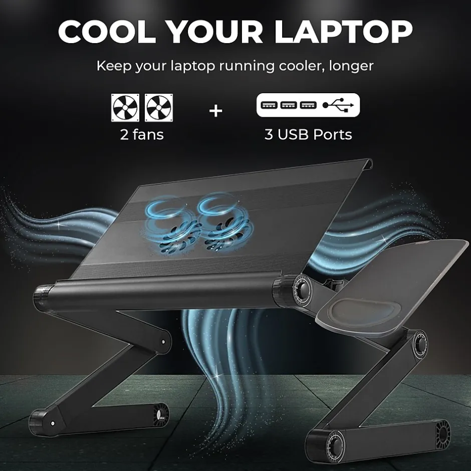 Uncaged Ergonomics WorkEZ Cool Laptop Riser, Black (WECB)