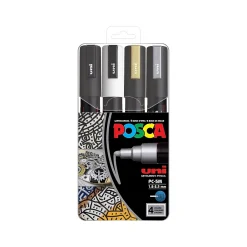 uni-ball Posca PC-5M Paint Markers, Bullet Tip, Assorted Colors, 4/Pack (PC5M4C) Clearance