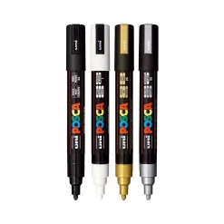uni-ball Posca PC-5M Paint Markers, Bullet Tip, Assorted Colors, 4/Pack (PC5M4C) Clearance