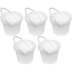 Unimed Defender ES Plastic, 5-Liter Capacity Bucket, White, 5/Box (JPWP515T38)