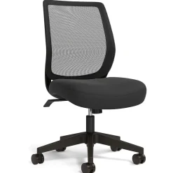 Discount ™ Essentials™ Armless Ergonomic Fabric Swivel Task Chair, Black (UN59378) Office Chairs