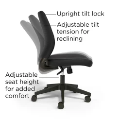 Best ™ Essentials™ Ergonomic Armless Fabric Task Chair, Black (UN59382) Office Chairs