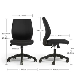 Best ™ Essentials™ Ergonomic Armless Fabric Task Chair, Black (UN59382) Office Chairs
