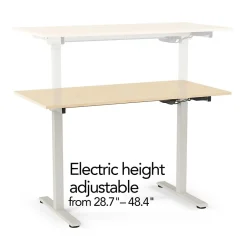 ™ Essentials 48"W Electric Rectangular Adjustable Standing Desk, Natural (UN60415-CC) Standing Desks