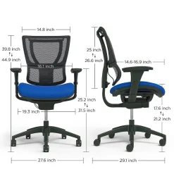 Best FlexFit™ Ergonomic Mesh Swivel Task Chair, Blue/Black (UN59413) Office Chairs