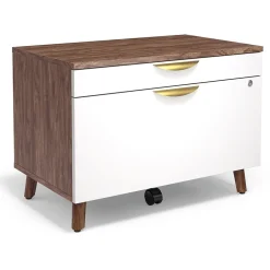 Sale ™ MidMod 2-Drawer Mobile Lateral File Cabinet, Letter/Legal, Lockable, 21.1"H x 29.4"W x 18.8"D, White/Espresso File Cabinets