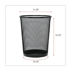 Universal , Steel Mesh Trash Can with no Lid, Black, 4.5 gal. (UNV20008)