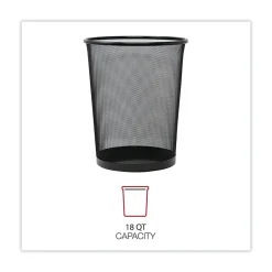 Universal , Steel Mesh Trash Can with no Lid, Black, 4.5 gal. (UNV20008)