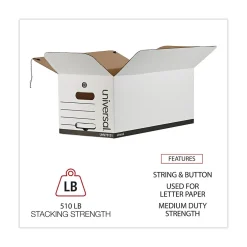 Universal Corrugated Boxes, Letter Size, White, 12/Carton (UNV75121) Outlet