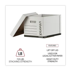 Universal Corrugated Boxes, Letter/Legal Size, White, 12/Carton (UNV95224) New