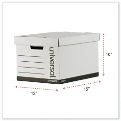 Universal File Box, Letter/Legal Size, White, 12/Carton (UNV85700) New