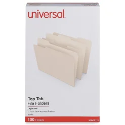 Universal File Folder, Legal Size, Manila, 100/Box (UNV15113) Online