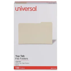 Universal File Folder, Legal Size, Manila, 100/Box (UNV15123) Sale