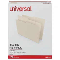 Universal File Folder, Letter Size, Manila, 100/Box (UNV12112) Best
